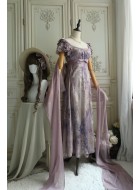 Faeries Daffodil Purple Wisteria Vines Empire Waist OP(Reservation/Full Payment Without Shipping)